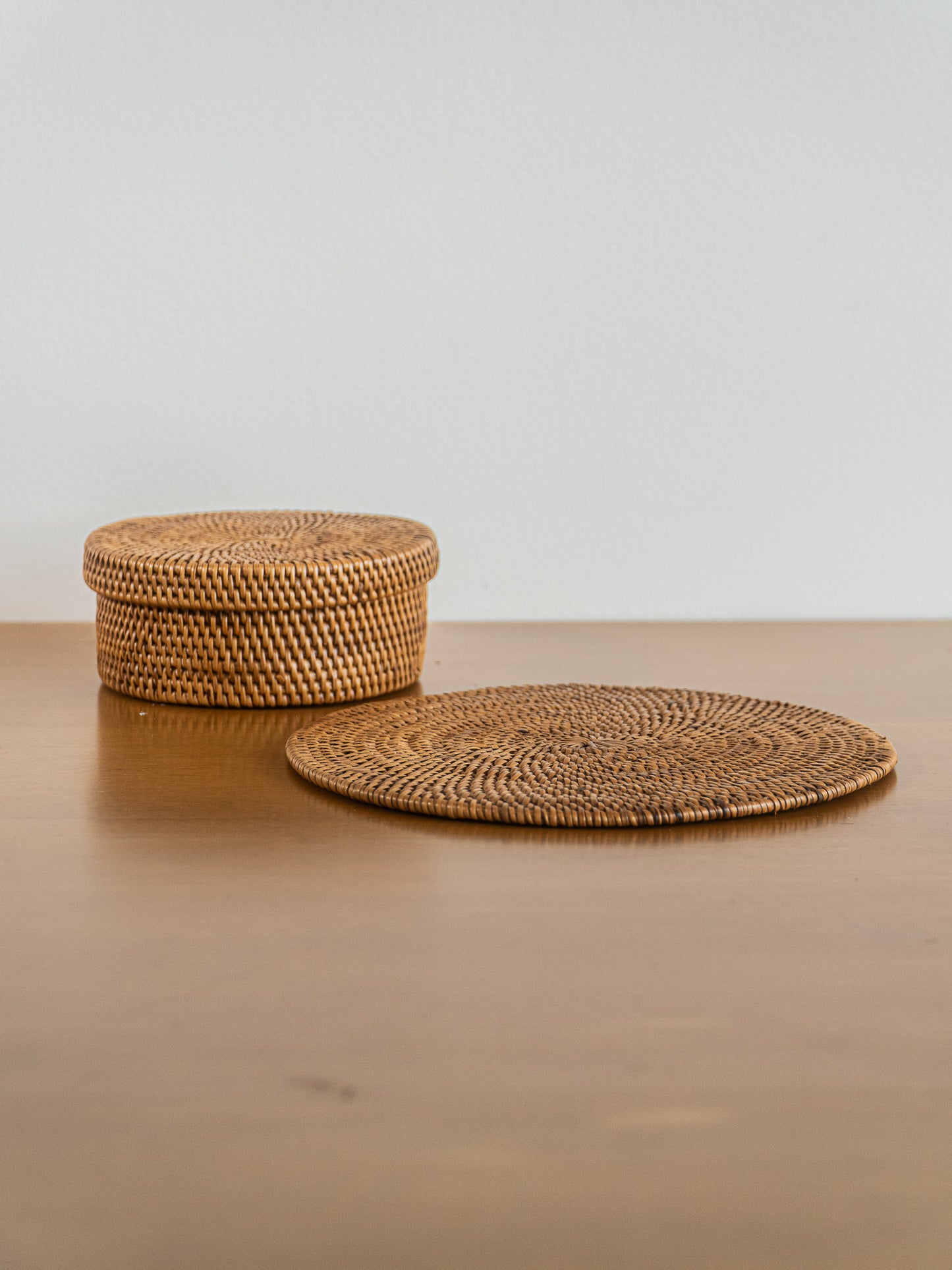 Handmade wicker coaster set