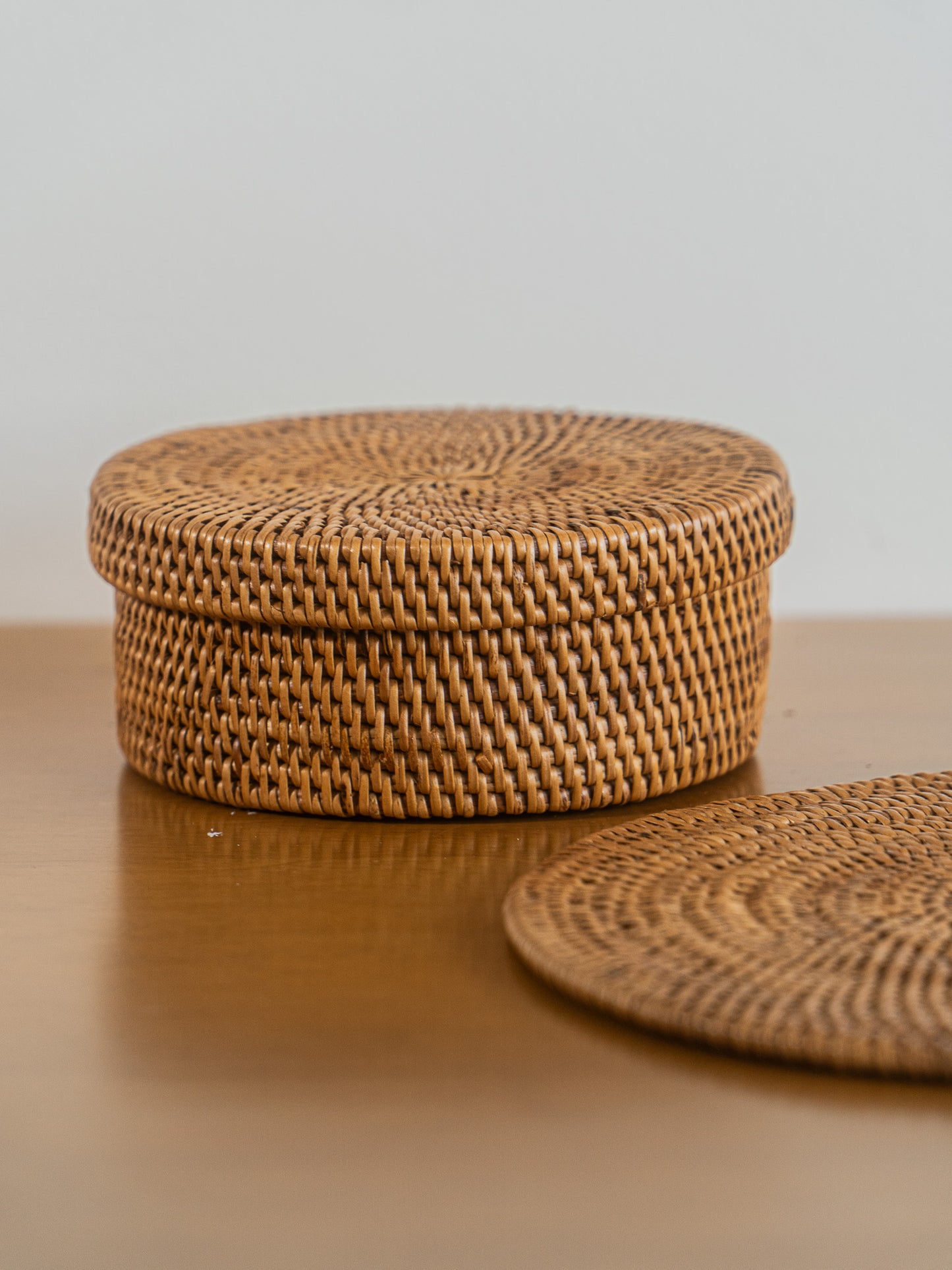 Handmade wicker coaster set